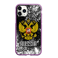 Чехол iPhone 11 Pro матовый Russia, цвет: 3D-фиолетовый