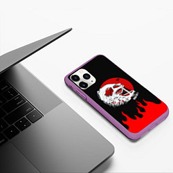 Чехол iPhone 11 Pro матовый ATTACK ON TITAN ГОЛОВА ТИТАНА, цвет: 3D-фиолетовый — фото 2