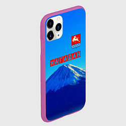 Чехол iPhone 11 Pro матовый Магадан герб, цвет: 3D-фиолетовый — фото 2