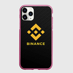 Чехол iPhone 11 Pro матовый БИНАНС ЛОГО CARBON BINANCE LOGO, цвет: 3D-малиновый