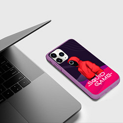 Чехол iPhone 11 Pro матовый Игра в кальмара сериал, цвет: 3D-фиолетовый — фото 2