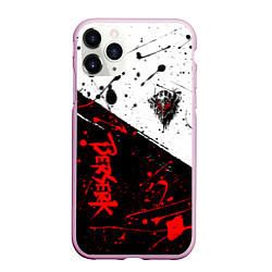 Чехол iPhone 11 Pro матовый Berserk: Черная маска, цвет: 3D-розовый