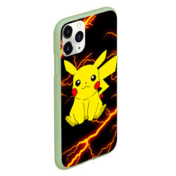 Чехол iPhone 11 Pro матовый PIKACHU PIKA PIKA РАЗРЯДЫ МОЛНИЙ, цвет: 3D-салатовый — фото 2