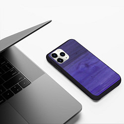 Чехол iPhone 11 Pro матовый Фиолетовые краски, цвет: 3D-черный — фото 2