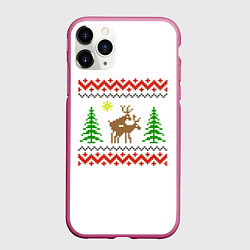 Чехол iPhone 11 Pro матовый Олени sexy, цвет: 3D-малиновый