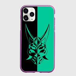 Чехол iPhone 11 Pro матовый СПЛИТ МАСКА СЯО, цвет: 3D-фиолетовый