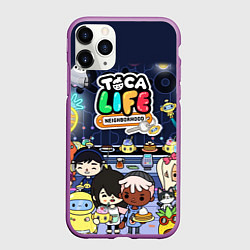 Чехол iPhone 11 Pro матовый Toca Life: Персонажи, цвет: 3D-фиолетовый