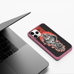 Чехол iPhone 11 Pro матовый Сварог Славянский, цвет: 3D-малиновый — фото 2