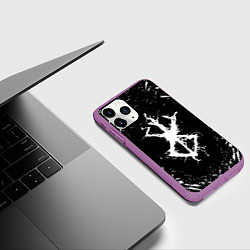 Чехол iPhone 11 Pro матовый БЕРСЕРК БЕЛОЕ КЛЕЙМО, цвет: 3D-фиолетовый — фото 2