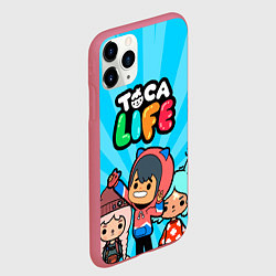 Чехол iPhone 11 Pro матовый Toca Life: Friends, цвет: 3D-малиновый — фото 2