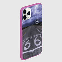 Чехол iPhone 11 Pro матовый Мерседес, трасса 66, цвет: 3D-фиолетовый — фото 2