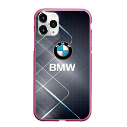 Чехол iPhone 11 Pro матовый BMW Logo, цвет: 3D-малиновый