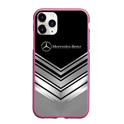 Чехол iPhone 11 Pro матовый Mercedes-Benz Текстура, цвет: 3D-малиновый