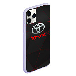 Чехол iPhone 11 Pro матовый Toyota Тонкие линии неона, цвет: 3D-светло-сиреневый — фото 2