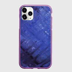 Чехол iPhone 11 Pro матовый Синие акварельные мазки, цвет: 3D-фиолетовый