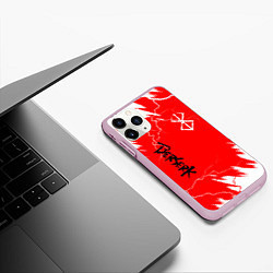 Чехол iPhone 11 Pro матовый BERSERK logo, цвет: 3D-розовый — фото 2