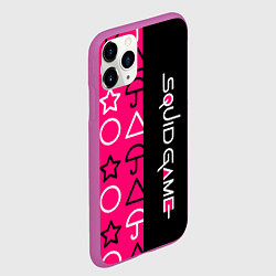 Чехол iPhone 11 Pro матовый Игра в кальмара: Символика, цвет: 3D-фиолетовый — фото 2