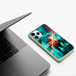 Чехол iPhone 11 Pro матовый Battlefield 2042 игровой арт, цвет: 3D-салатовый — фото 2