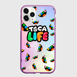 Чехол iPhone 11 Pro матовый Toca Life: Smile Logo, цвет: 3D-фиолетовый