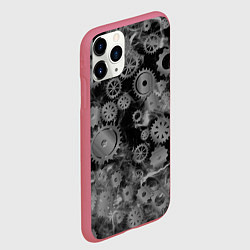 Чехол iPhone 11 Pro матовый Механизм и дым, стимпанк, цвет: 3D-малиновый — фото 2
