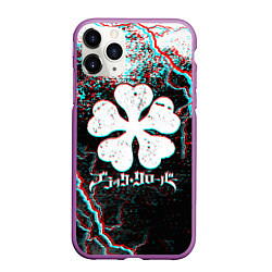 Чехол iPhone 11 Pro матовый BLACK CLOVER GLITCHF FLASHES, цвет: 3D-фиолетовый