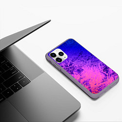 Чехол iPhone 11 Pro матовый Абстрактный пурпурно-синий, цвет: 3D-серый — фото 2