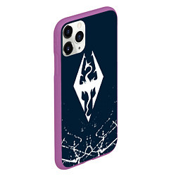 Чехол iPhone 11 Pro матовый THE ELDER SCROLLS SKYRIM ЭМБЛЕМА ДРАКОНА, цвет: 3D-фиолетовый — фото 2