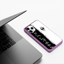 Чехол iPhone 11 Pro матовый THE ELDER SCROLLS SKYRIM FUS RO DAH ЧЁРНО БЕЛЫЙ, цвет: 3D-фиолетовый — фото 2