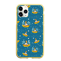 Чехол iPhone 11 Pro матовый Много-много Yellow Submarine The Beatles, цвет: 3D-желтый