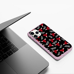 Чехол iPhone 11 Pro матовый CHICAGO BULLS БЫКИ УЗОР, цвет: 3D-розовый — фото 2