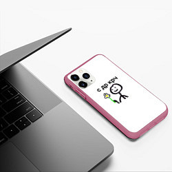 Чехол iPhone 11 Pro матовый НУ С ДР, цвет: 3D-малиновый — фото 2