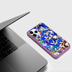 Чехол iPhone 11 Pro матовый SONIC СИНИЙ ЁЖ СОНИК, цвет: 3D-фиолетовый — фото 2