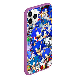 Чехол iPhone 11 Pro матовый SONIC СИНИЙ ЁЖ СОНИК, цвет: 3D-фиолетовый — фото 2