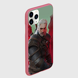 Чехол iPhone 11 Pro матовый ВЕДЬМАК THE WITCHER ГЕРАЛЬТ С МЕЧОМ, цвет: 3D-малиновый — фото 2