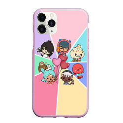 Чехол iPhone 11 Pro матовый TOCA BOCA WORLD HEROES ТОКА БОКА, цвет: 3D-розовый