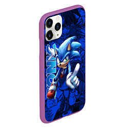 Чехол iPhone 11 Pro матовый SONIC LOGO СОНИК ЛОГО, цвет: 3D-фиолетовый — фото 2