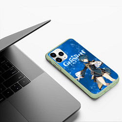 Чехол iPhone 11 Pro матовый СИН ЦЮ XINGQIU ГИДРО, цвет: 3D-салатовый — фото 2