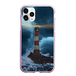 Чехол iPhone 11 Pro матовый НОЧНОЙ МАЯК, цвет: 3D-розовый