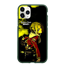 Чехол iPhone 11 Pro матовый Энни Леонхарт Атака на титанов, цвет: 3D-темно-зеленый