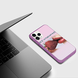 Чехол iPhone 11 Pro матовый Всё клубнично, цвет: 3D-фиолетовый — фото 2