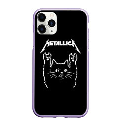 Чехол iPhone 11 Pro матовый Meowtallica, цвет: 3D-светло-сиреневый