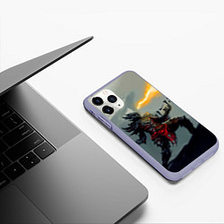 Чехол iPhone 11 Pro матовый Dragonborne is here, цвет: 3D-светло-сиреневый — фото 2