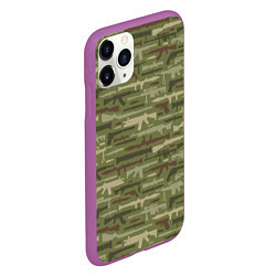 Чехол iPhone 11 Pro матовый Оружие камуфляж, цвет: 3D-фиолетовый — фото 2