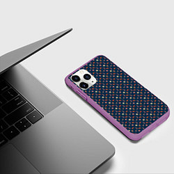Чехол iPhone 11 Pro матовый Новогодний фон, цвет: 3D-фиолетовый — фото 2