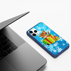 Чехол iPhone 11 Pro матовый Тигр в подарочной коробке, цвет: 3D-тёмно-синий — фото 2