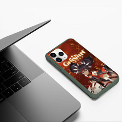 Чехол iPhone 11 Pro матовый СИНЬ ЯНЬ XINYAN ПИРО, цвет: 3D-темно-зеленый — фото 2