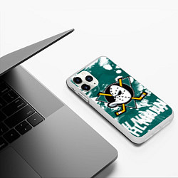 Чехол iPhone 11 Pro матовый Анахайм Дакс Anaheim Ducks, цвет: 3D-белый — фото 2