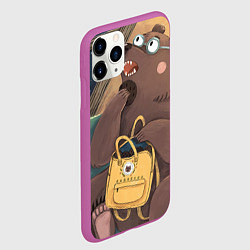 Чехол iPhone 11 Pro матовый Мечтающий медведь, цвет: 3D-фиолетовый — фото 2
