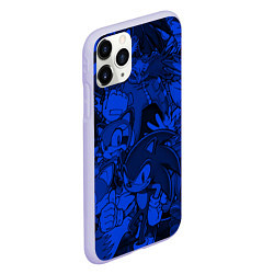 Чехол iPhone 11 Pro матовый SONIC BLUE PATTERN СИНИЙ ЁЖ, цвет: 3D-светло-сиреневый — фото 2