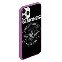 Чехол iPhone 11 Pro матовый Сердце Рамонс, цвет: 3D-фиолетовый — фото 2